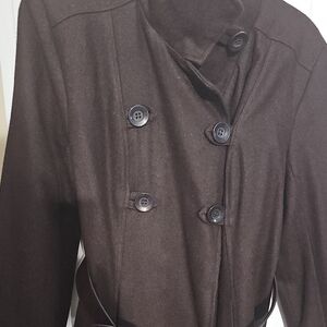 Women's Double-Breasted Brown Coat